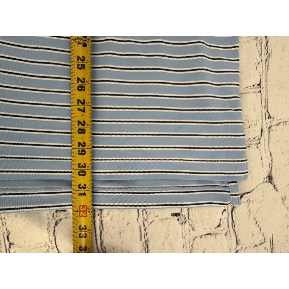 Peter Millar Summer Comfort Short Sleeve Polo‎ Shirt Men's XL Blue Striped - Picture 6 of 7